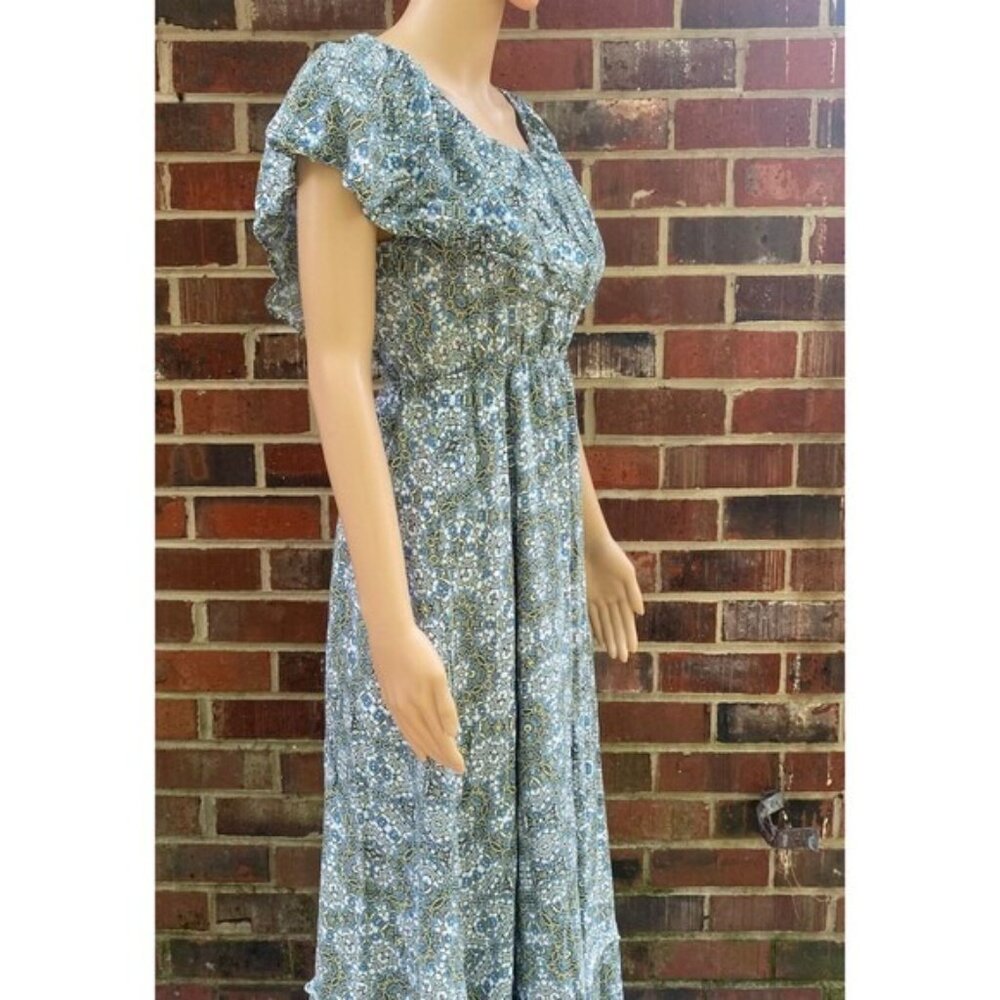 Mi Ami Women’s Maxi Flowered Dress Size Small Sleeveless Wide Collar Pullover - Picture 12 of 16